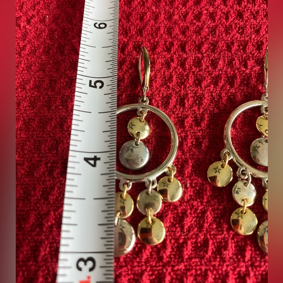🎄$3 bundled Gold & Silver Tone Chandelier Style Lever Back Earrings - Picture 4 of 4